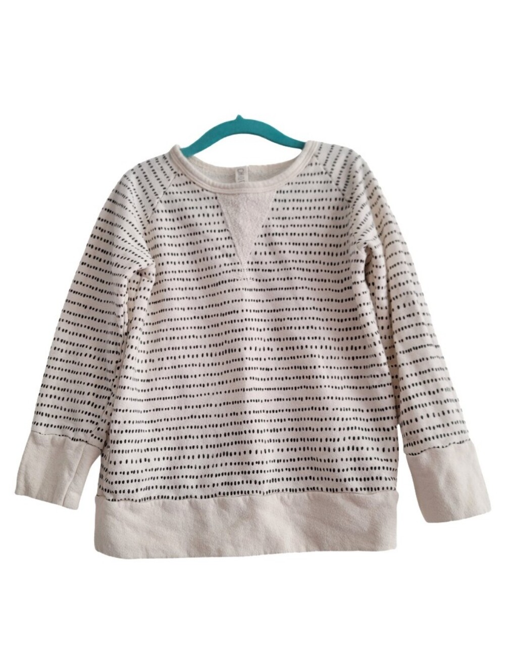 Childhoods 5T Dash Dot Cream Crewneck Pullover Sweatshirt Neutral Minimalist